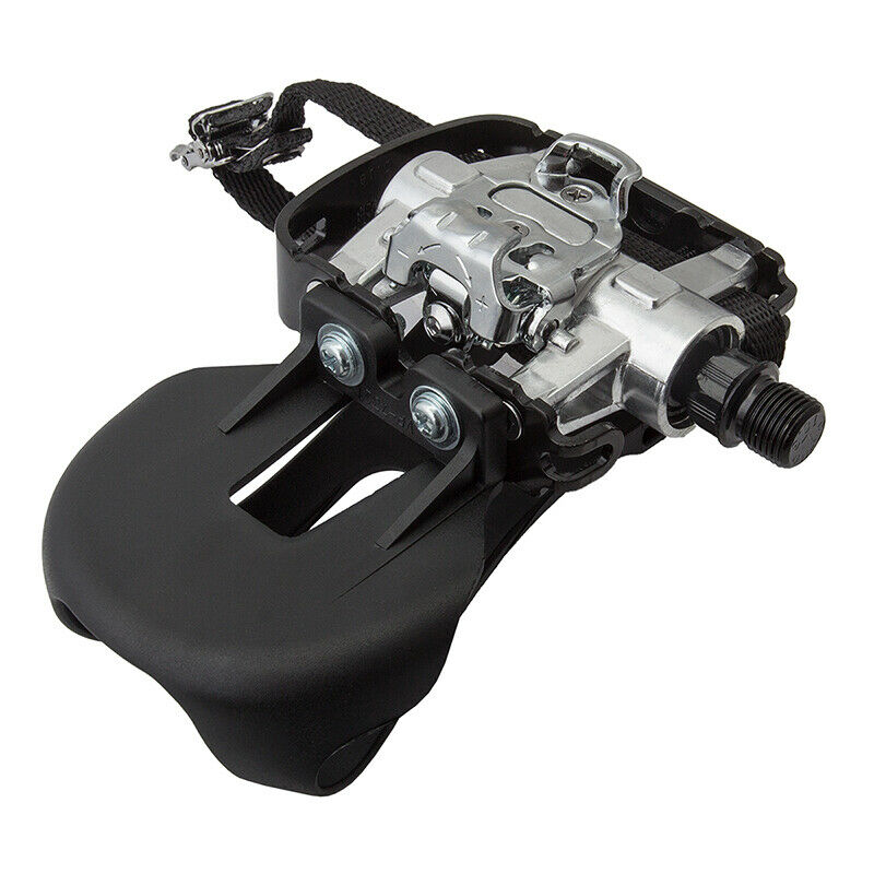 spd pedals for spin bike Sunlite TRAINING PEDALS One Sided Clipless w/ Toe Clips & Straps –  biketoolsdirect