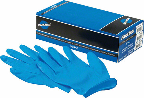 Park Tool MG-2 M NITRILE GLOVES Mechanic's Gloves: Medium, Blue