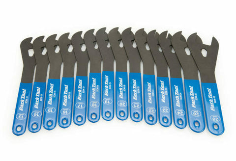 Park Tool SCW-SET.3 Cone Wrench Set 13-24, 26, and 28mm, Blue/Silver